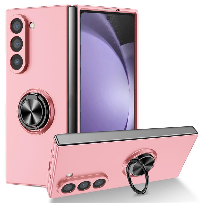 Ultra Thin Matte Hard PC Folding Phone Case for Samsung Galaxy Z Fold 7 6 5 4 3 360 Rotating Ring Holder Cover
