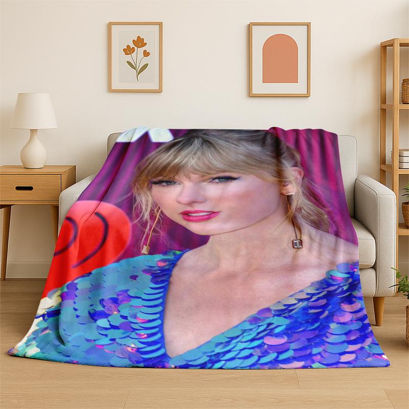 Sänger T-Taylor Singer Musik Flanelldecke Weiche Warme Überwurfdecke für Schlafzimmer Wohnzimmer Bett Reise Camping Picknick Geschenk