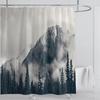 Modern 3D Printing Forest Refreshing Scenery Shower Curtain Waterproof Landscape Green Plant Mountain With Hooks Bathroom Decor