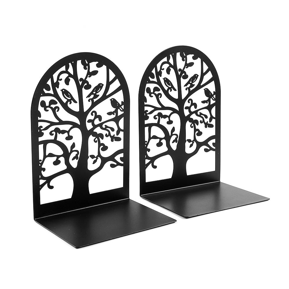 2pcs Bird Group Bookends Tree Of Life Bookends Metal Heavy Duty Desktop Home Office Supplies Storage Books Gift For Book Lovers