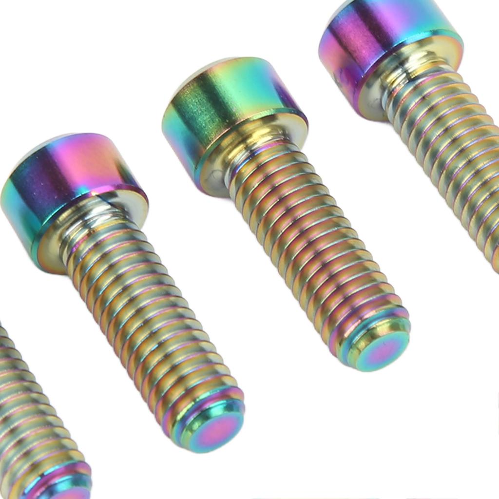 4 Sets Disk Brake Screw Washers Set M6 18mm Firm Connection Rustproof Light Ti Alloy Disk Brake Fixing Screw Set