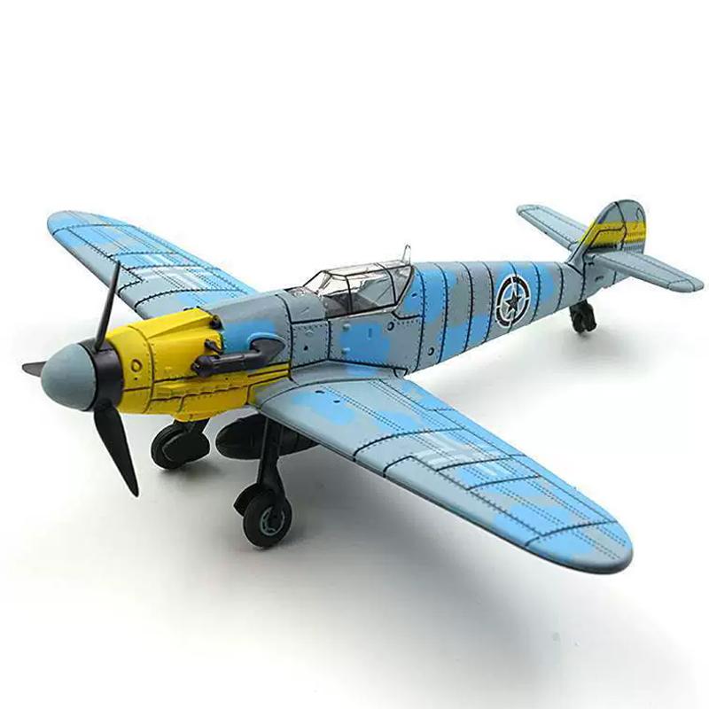 20cm 4D Boy Diy Toys Fighter Assemble Blocks Building Model Airplane Military Model Arms Germany BF109 UK Hurricane Fighter Gift