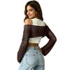 Women's Sunscreen Hollow Long Sleeve Backless Bikini Beach Dress Knit Sweater Cover-Up