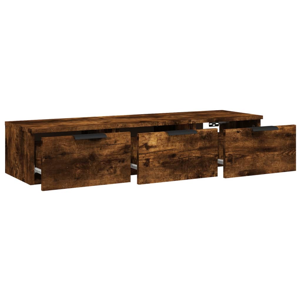 Wall Cabinet Smoked Oak 102 X 30 X 20 Cm Engineered Wood