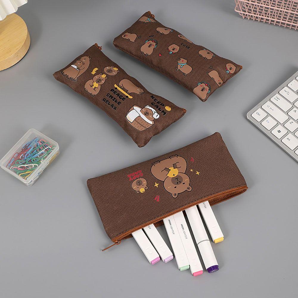 Multi-function Stationery Storage Bag Capybara Pen Bag Cartoon Pen Pouch