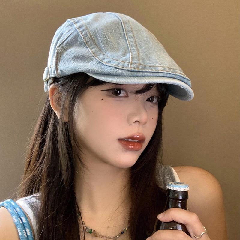 Denim Fashionable Washable Beret Hat In Various Color For Spring And Wear Summer