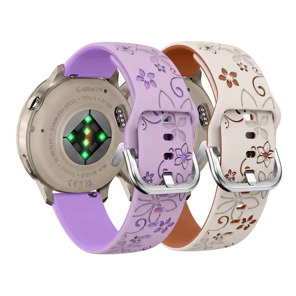 Bracelet Gravé pour Garmin Venu 4 41mm Bracelet de Montre de Sport pour Femme Imperméable et Doux Bracelet de Montre Gravé pour Garmin Venu 4 41mm