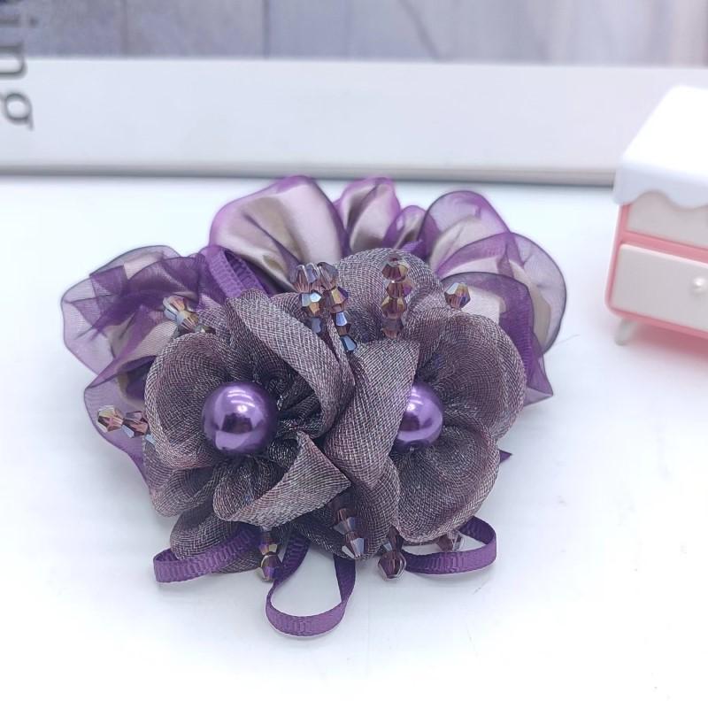 Gummi Damen Kopfschmuck Blume Hochelastisches Haarband Dickdarmring Dutt Haarnadel für Hochsteckfrisur Haarband Haargummis Accessoires