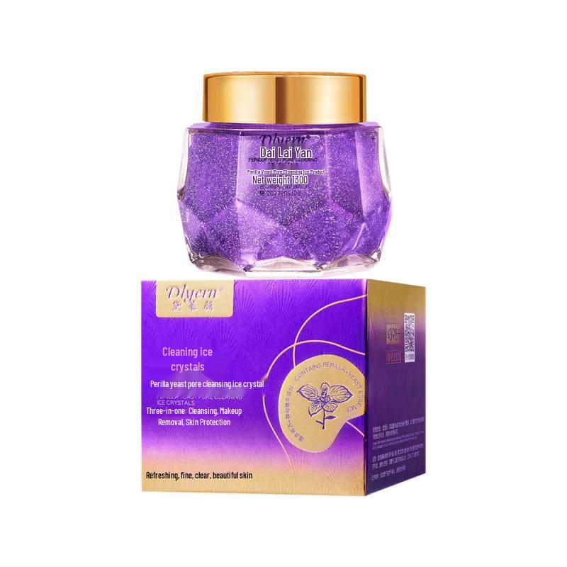 Douyin Kuaishou Perilla Yeast Pore-Cleansing Gel: 130g 2-in-1 Ice Crystal Makeup Remover & Wash-Off.
