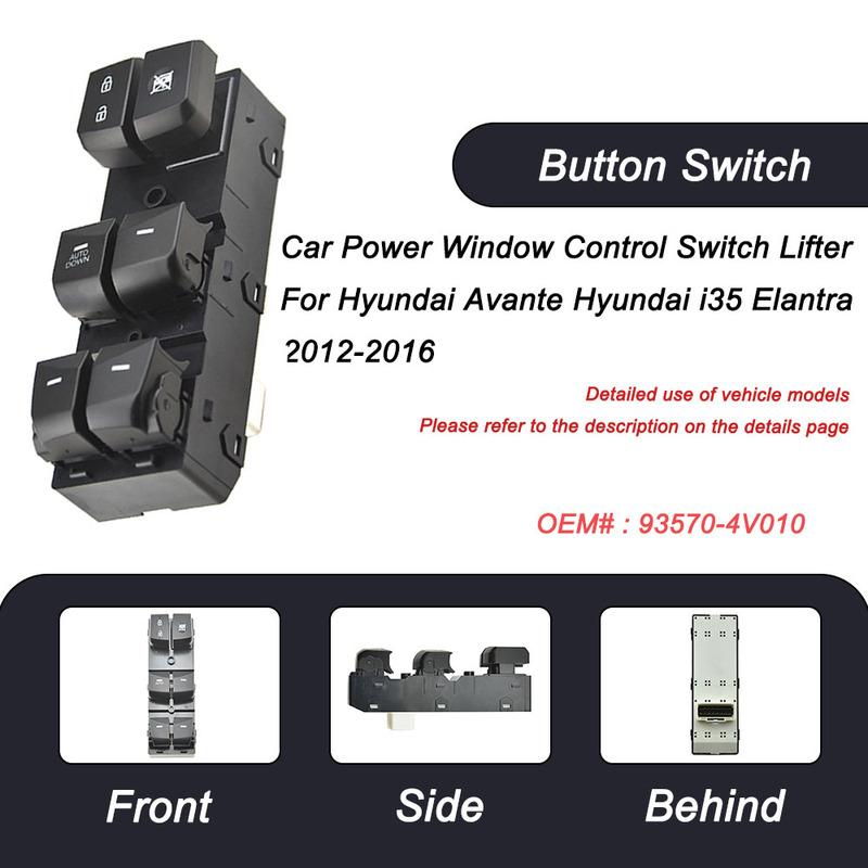 Power Window Control Switch Button Black Color 93570-4V010 16 P For Hyundai Elantra 2012 - 2016