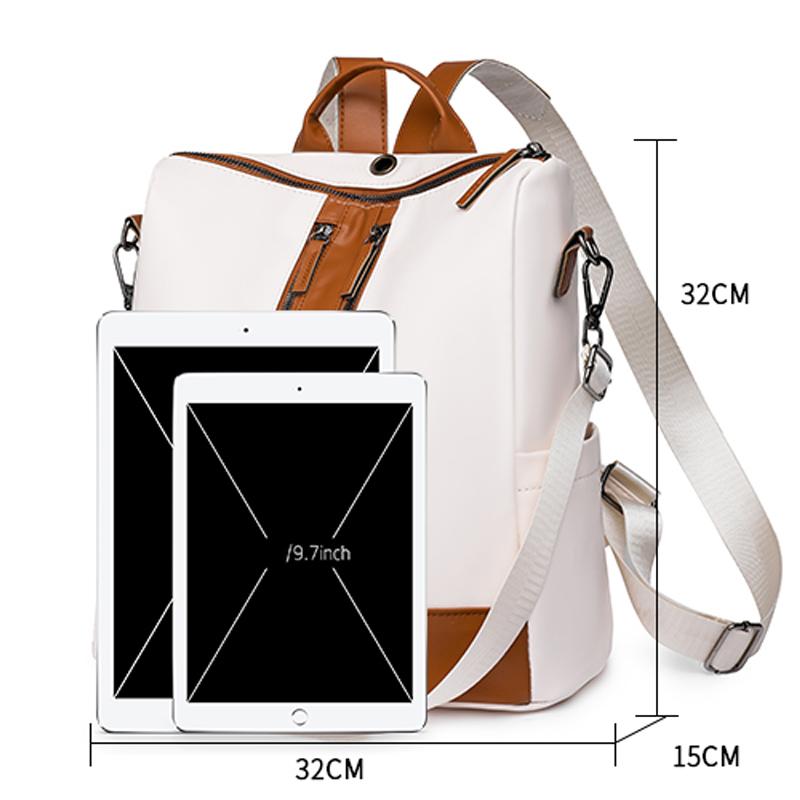 Multifunctional Anti Splash Large Capacity Backpack Women's Designer Brand Backpack Girl School Bag New High Quality Leather Bag Pack