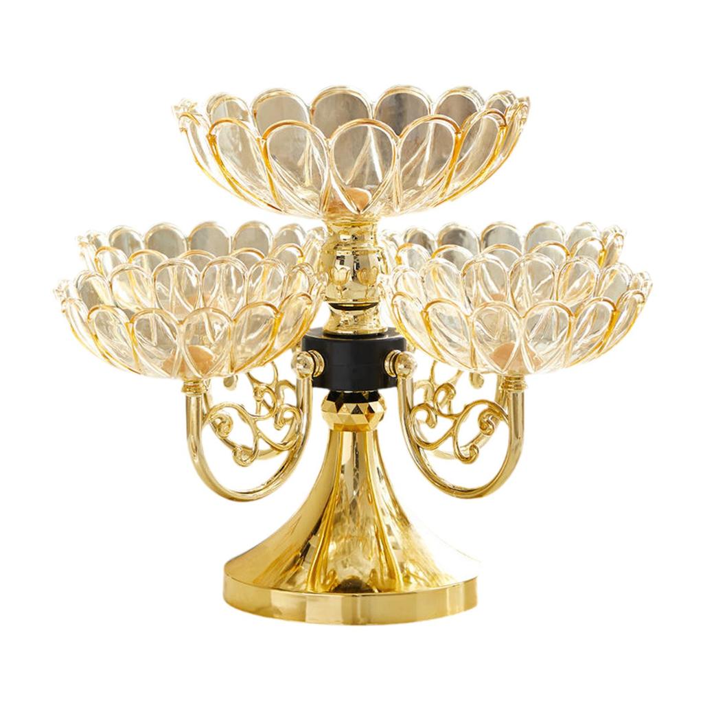 Dried Fruit Plate, Flower Snack Dessert Rotating Serving Tray for Restaurant, Hotel