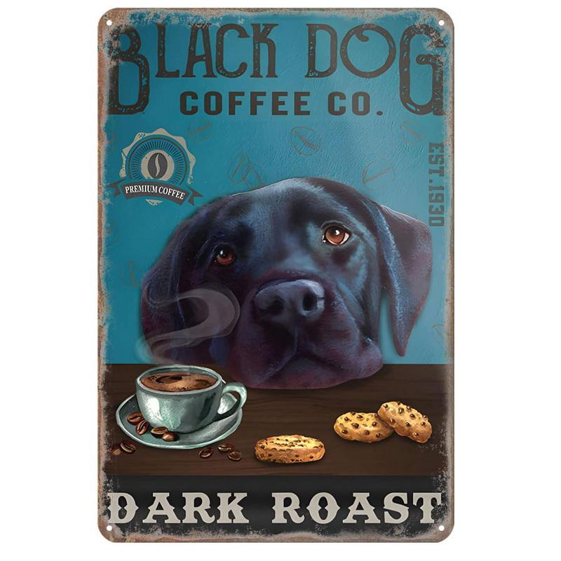 Dogs Metal Tin Signs Labrador Pitbull Wall Art Posters Plaque Vintage Iron Painting Decoration for Home Cafe Game Room Club Bar