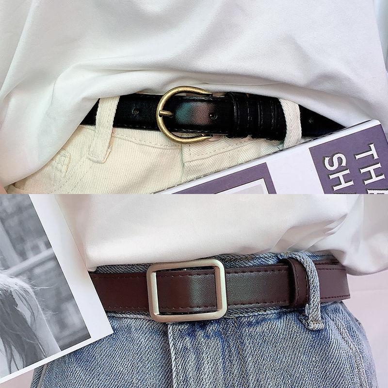 Stylish Womens No-hole Decorative Jeans Belt In Black Versatile Fashion Accessory