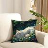 Cute oil painting colorful cat Cushion Cover Reversible Plush Pillow Cover Soft Fluffy  Home Decor for Sofa Bedroom