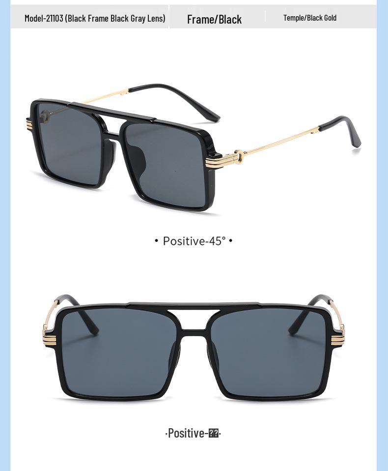 Korean Retro Metal Square Unisex Sunglasses - Blush, Anti-UV