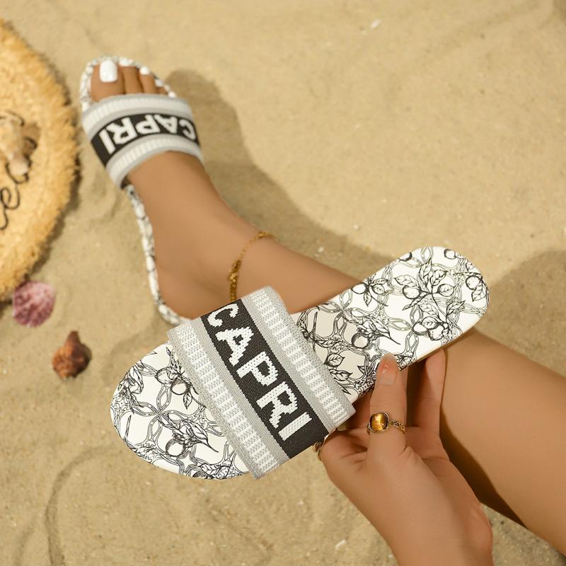 Women Slippers 2025 New Summer Sandals Ladies Casual Slides Women Beach Slippers Flats Woman Designer Shoes Zapatos De Mujer