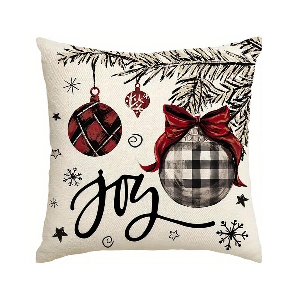 1Pc Christmas Throw Pillow Cases Soft Square Throw Pillow Covers Xmas Decorations For Living Room Bedroom Sofa Couch Bed