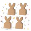 12/24 pcs Cowhide Paper Easter Gift Bags Rabbit Ears Artificial Flowers Party Favor Bags Neutral Bow Ribbon Rustic Paper