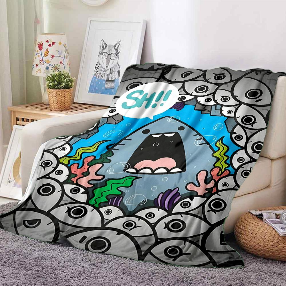 1pc Shark Eyes Print Blanket   Lightweight Flannel Throw Blanket For Sofa, Bed, Living Room, Office, Outdoor Travel, Camping