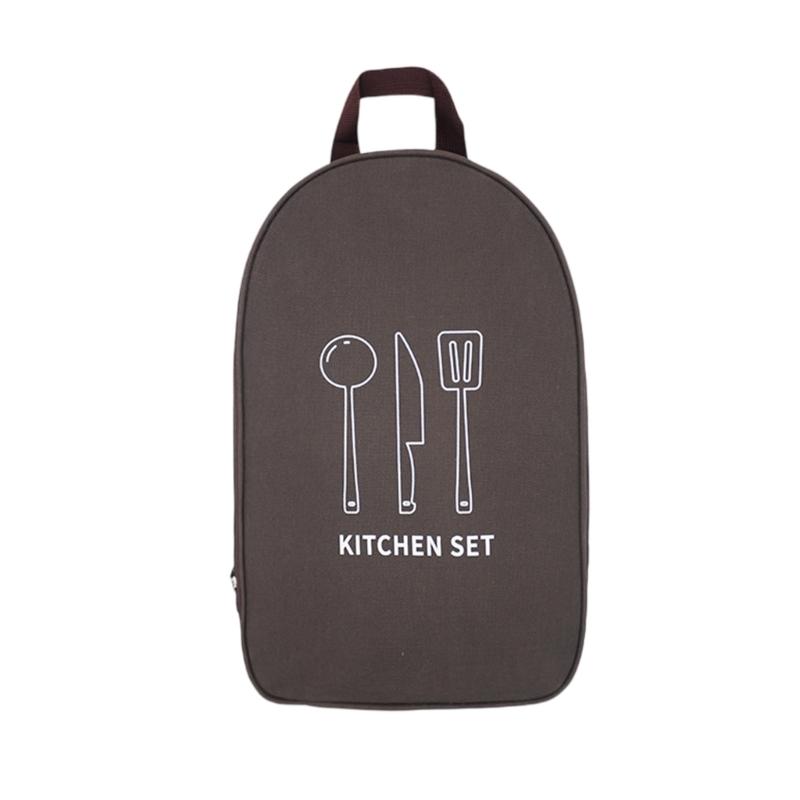 Travel Tableware Bag Camping Cooking Utensils Organizers Bag Portable Cookware Bag for Outdoor Cooking Tool Storage 1 коричневый
