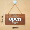 Wooden Cafe Door Sign Open Closed, Double Sided Hanging Board for Coffee Shop, Creative Wall Decor