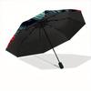 1pc Cat Roses Design Automatic Open/close Folding Umbrella, Compact Portable Travel Umbrella, Perfect Birthday/Christmas, Cute Umbrella, Dur