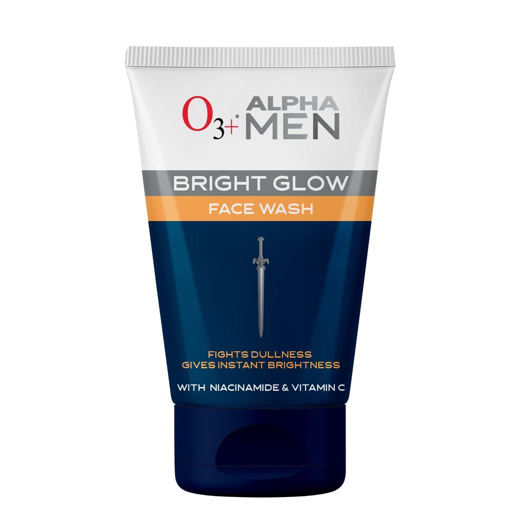 O3+ Alpha Men Bright Glow Gesichtswaschgel 100 g Peeling-Reiniger für strahlende Haut und tägliche Schmutzentfernung für Männer