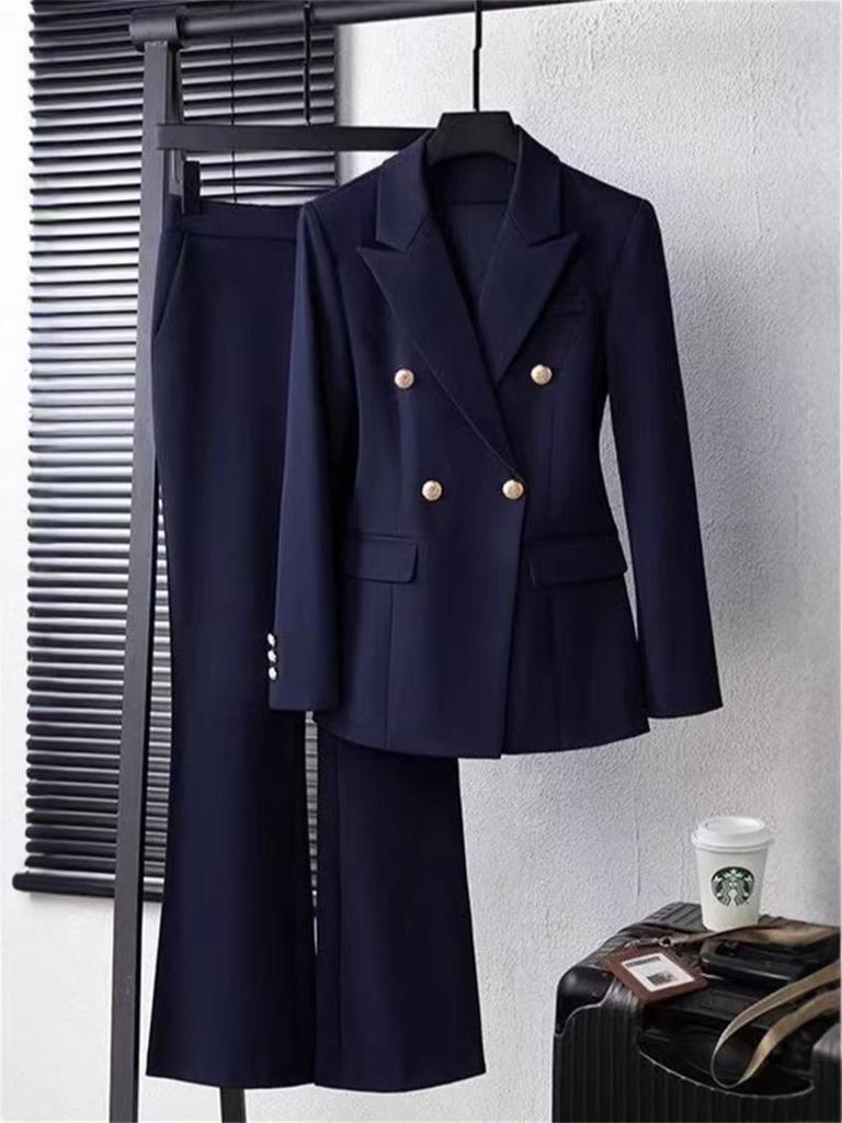 Women's Non-Iron Professional Suit Set – Ideal for College Interviews, Formal Wear, and Commutes. Two-Piece High-End Set for Spring and Autumn.