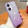 KEYSION Luxury Plating Glitter Phone Case for VIVO Y03 Y03t Transparent Soft TPU Shockproof Cover for VIVO Y18 Y18s Y28s 5G