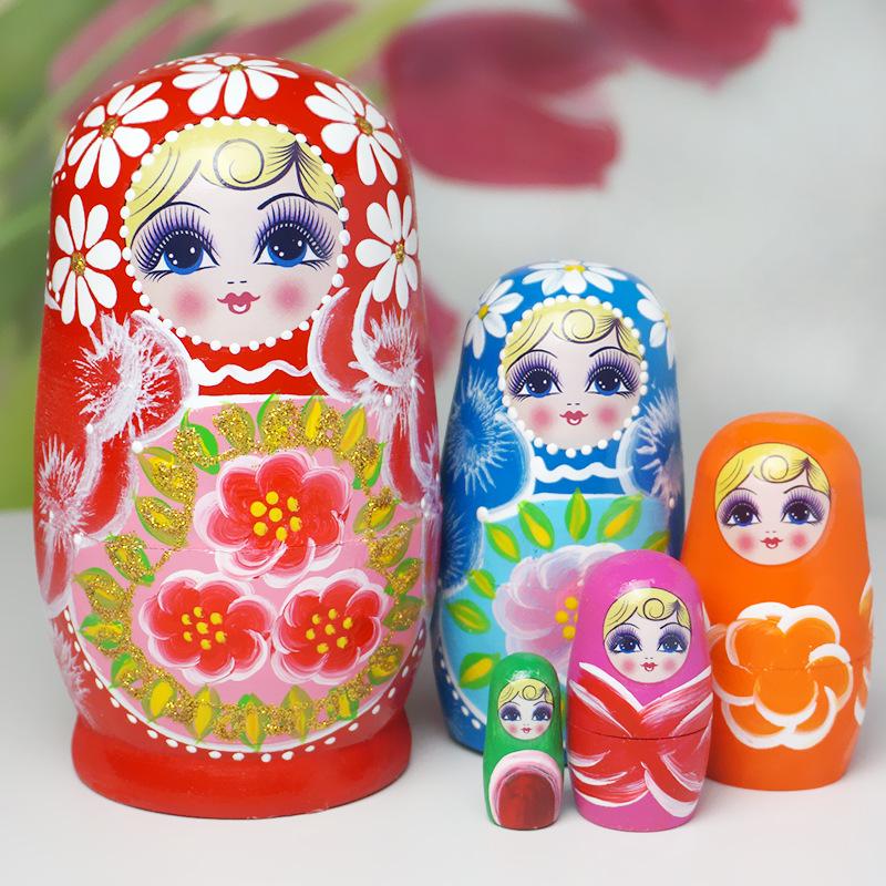10-Layer Russian Nesting Doll - Creative Wooden Toy & Birthday Gift for Kids, Craft Figurine & Travel Souvenir.