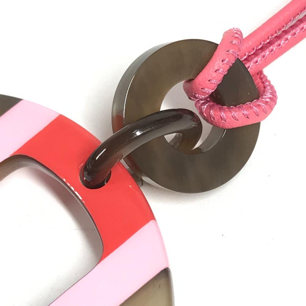 HERMES H-equipe logo Accessories Necklace lacquer pink/Green