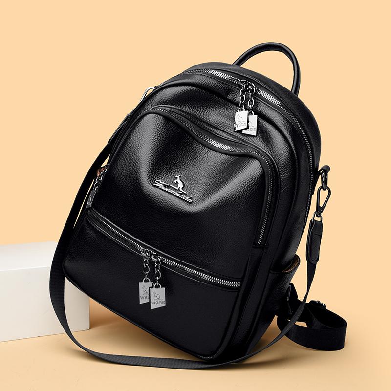 PU Backpack Women's Commuter Backpack Large Capacity Student Schoolbag Multi-function Shoulder Bag