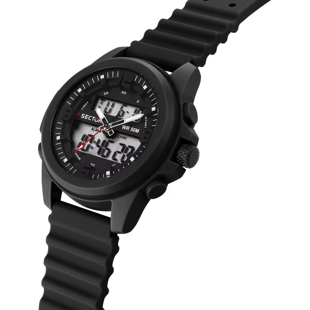 Sector Ex-48 Silicone Strap Black Dial Quartz R3251302001 Men's Watch