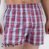 2 KS 100% Bavlna Pánské Spodní prádlo Boxerky Šortky Domácí oblečení Pyžamo Spodky Kostkované Volné Pohodlné Pánské Pruhované Kalhotky Boxershorts