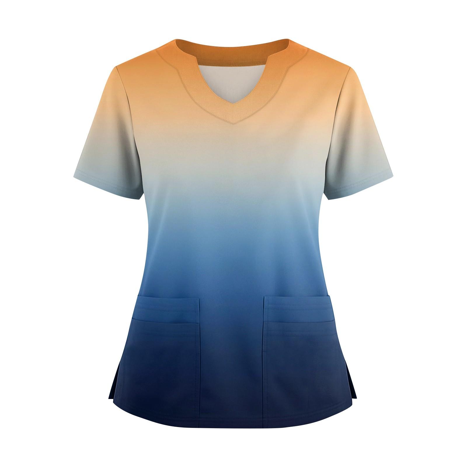 

Женская свободная футболка с короткими рукавами, модным принтом в полоску и градиент, V-образным вырезом, застегивающаяся на пуговицы, с разрезом сбоку XXXL жёлтый