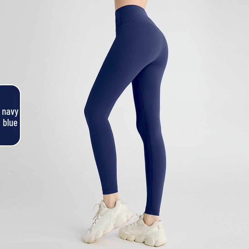 

Йога-брюки с высокой талией телесного цвета - кремовые, быстросохнущие, леггинсы с эффектом лифтинга бедер для женщин XL (126-145 lbs)