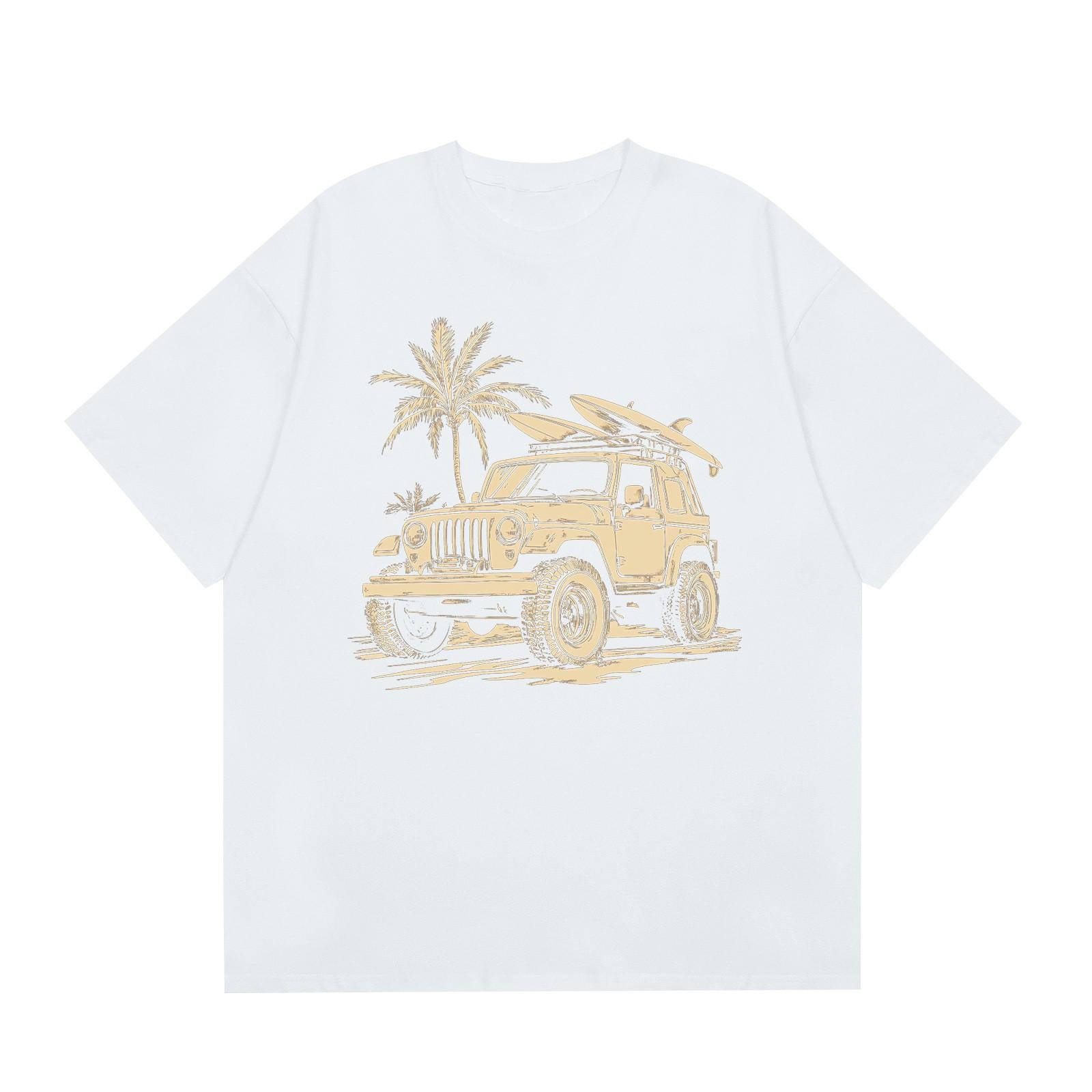 

Мужская повседневная футболка с круглым вырезом и коротким рукавом с принтом в гавайском пляжном стиле XL белый