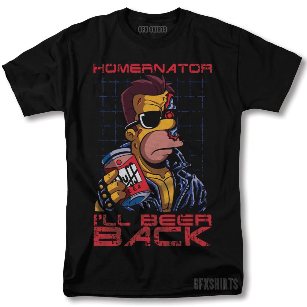 Homernator Shirt Simpsons Terminator Duff Ill Beer Back Vtg graphic T-Shirt XXXL