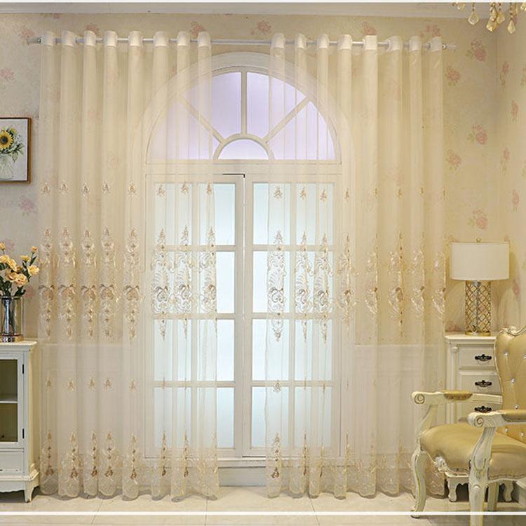 Záclonový závěs v evropském stylu Obývací pokoj Vyšívaná přepážka Závěs Ložnice Zástěna arkýřová tyč na závěs