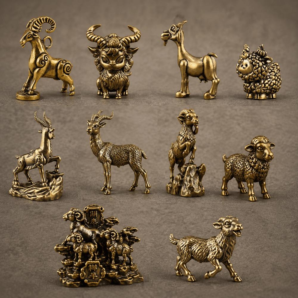 1PC Solid Brass Body Brass Animal Craft Flat Base Frame Feng Shui Decor Study Table Decor