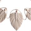 Macrame Wall Hanging Woven Tapestry, Boho Leaf Shaped Art Ornament for Nursery
