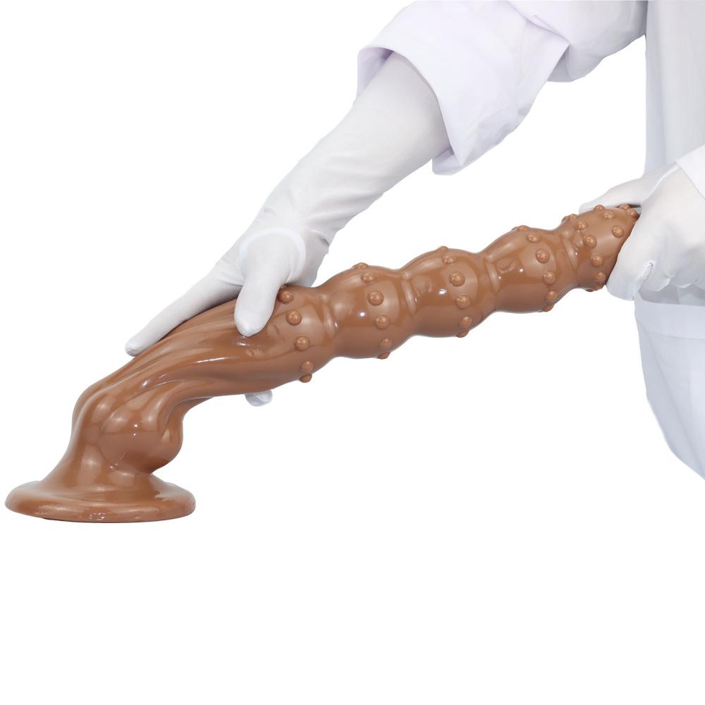 Plug Anal Silicone Extra Long avec Ventouse Godemichet Jouet Sexuel Masturbateur pour Hommes et Femmes Strap on Pénis Bite Réaliste BDSM