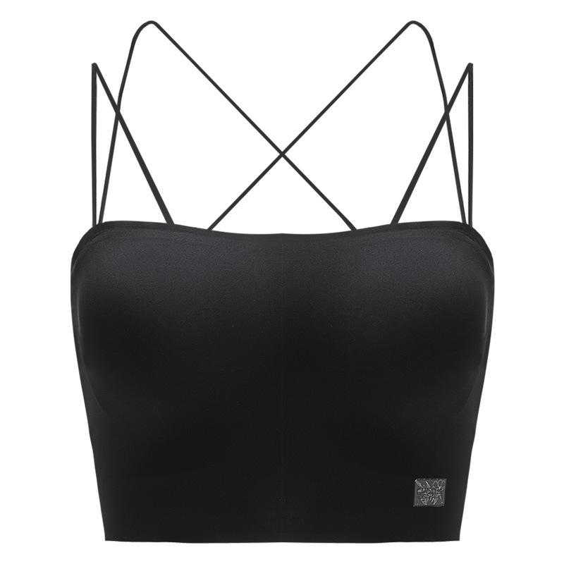 Summer ice silk beautiful back underwear women gather tube top anti-light suspender seamless bra cover thin inner vest women