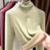 High-necked Heap-necked Bottomed Shirt Women's Winter Wool Mulberry Silk Underwear Warm-fleece Piled Thickened Warm Top
