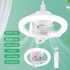 Fernbedienbarer Ventilator mit Licht 360° Oszillation Einstellbare Beleuchtung 4-Stunden-Timer für Innenbereich Wohnzimmer Küche