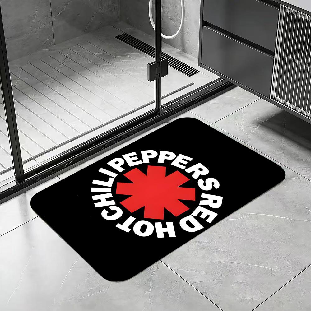 Music R-Red Hot Chili Peppers Floor Mat Diatomite Bath Mat, Quick Dry Absorbent Non-Slip Door Mat