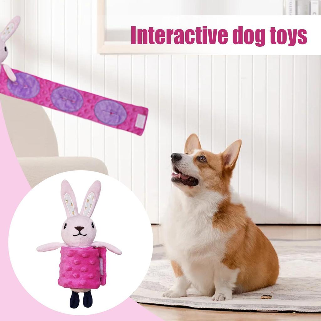 Dog Sniffing Toys Squeaky Dog Foraging Toys Plush Chewing Feeding Interactive Game Washable For Senior Puppies Kennel