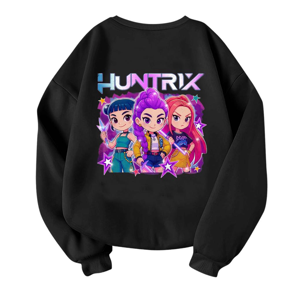 Children's Fashionable Lightweight Long-sleeved Round Neck Pullover With Pockets Printed Pullover