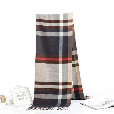 Men'S Winter Plaid Scarf Warm Women Cashmere Shawls Scarves Casual Tassel Scarfs Man Business Scarf Pashmina
